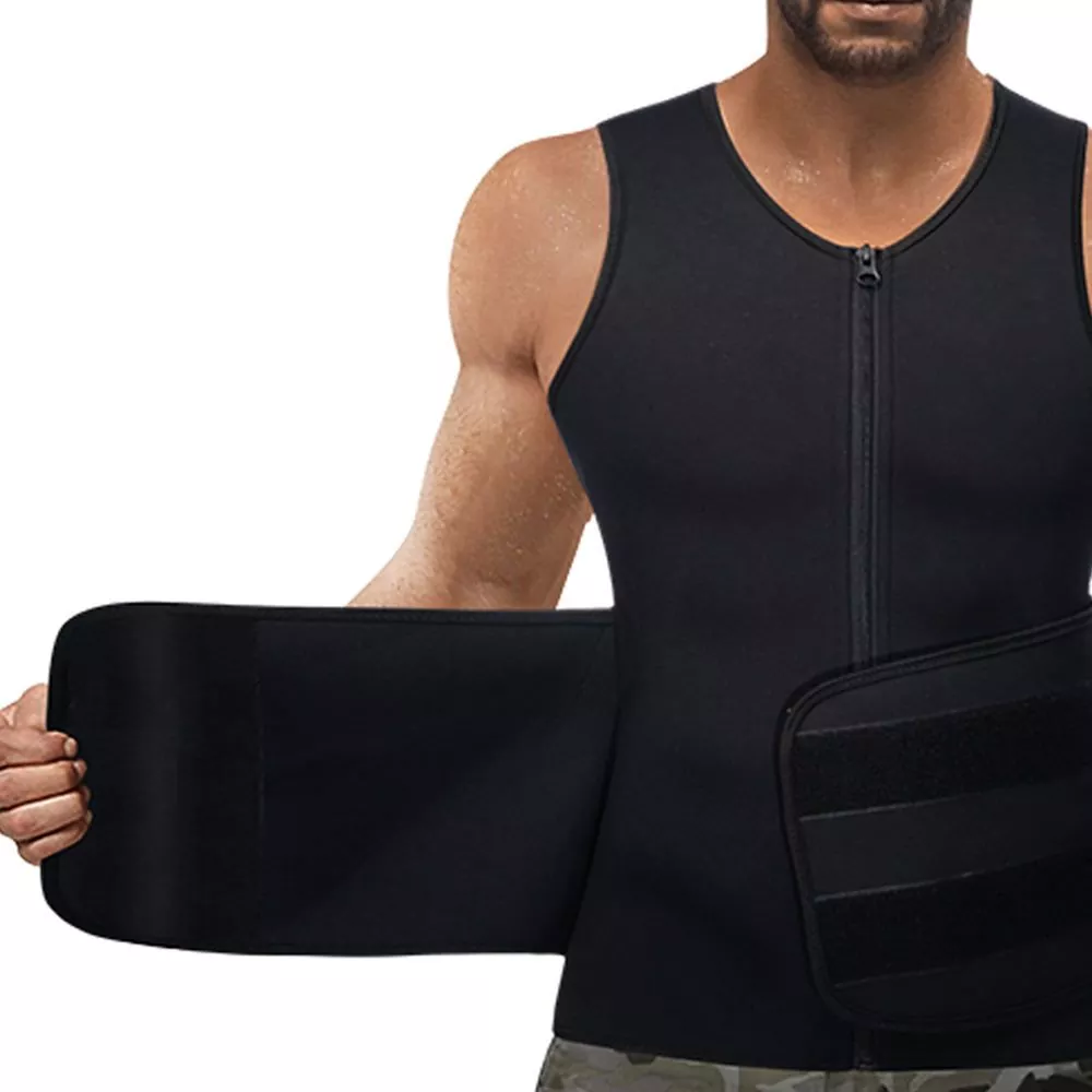 Vestito di sauna per uomo cun zipper ajustabile